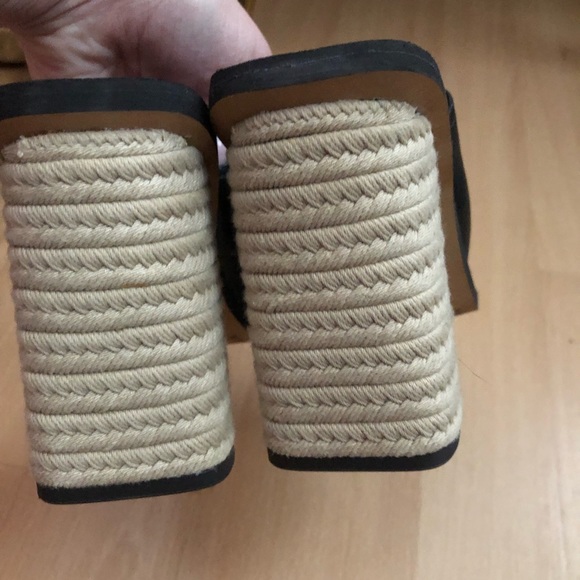 NWOB Dolce Vita Black Espadrille Rope Slide Heeled Sandals Size 8 Chunky heel - Picture 7 of 9